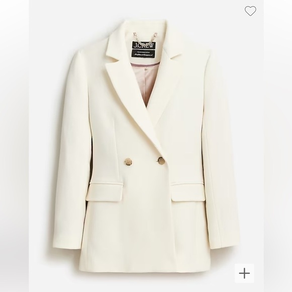 J. Crew Evening blazer jacket in Italian double-cloth wool BM426 6 Vintage White